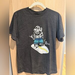 Quiksilver Surf Monkey Graphic T-Shirt Charcoal Gray Design